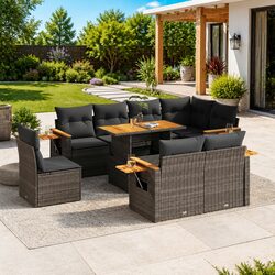 9-Piece Outdoor Sofa Set with Easy Maintenance Features