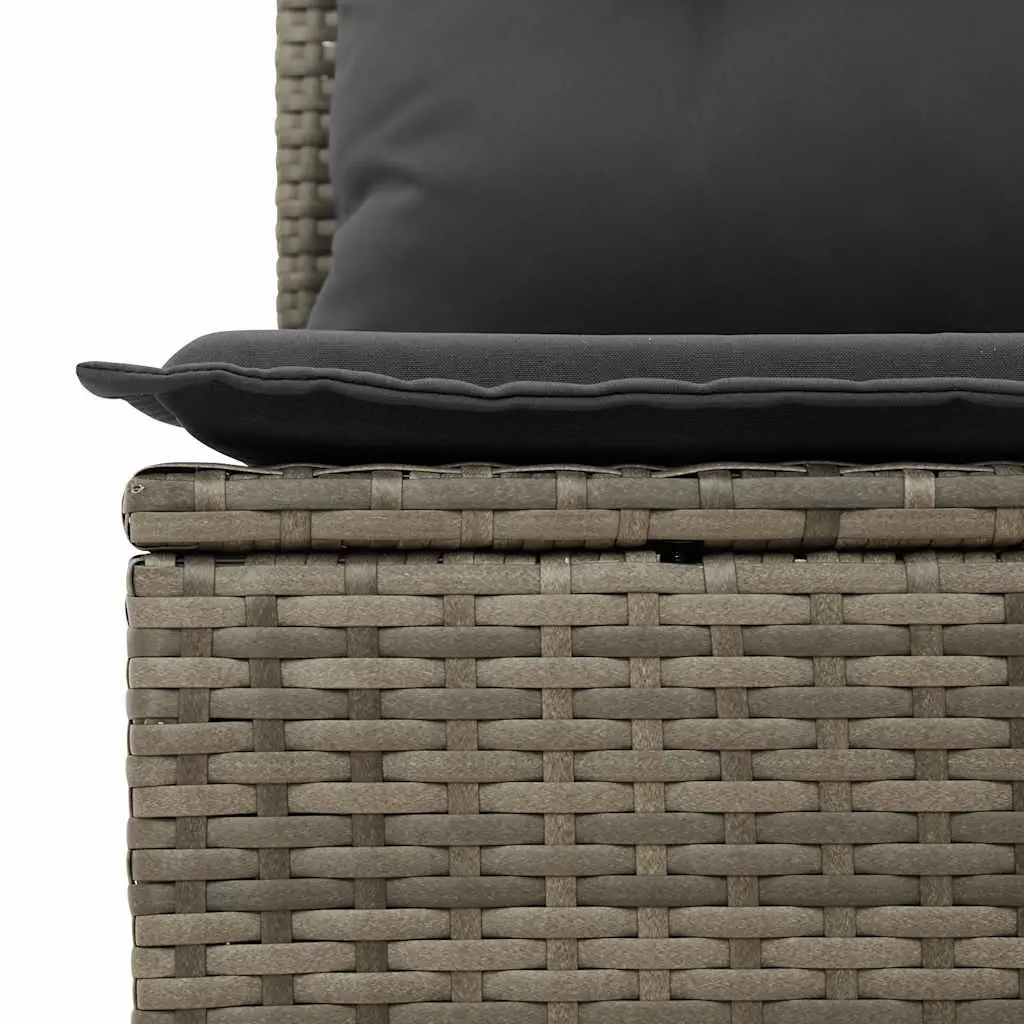 Garden Sofa Set 10 Piece Outdoor Furniture Grey Poly Rattan with Cushions
