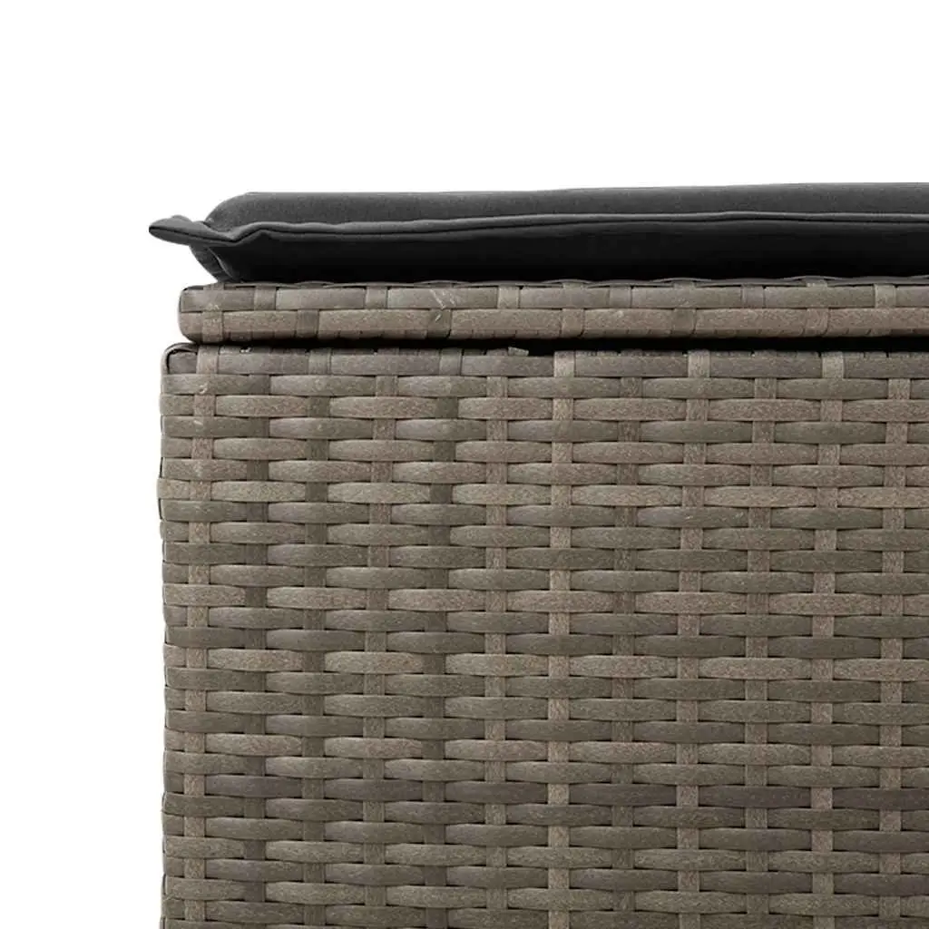 Garden Sofa Set Grey 6 Piece Modular Outdoor Furniture with Storage and Removable Cushion Covers