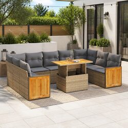 Compact 10-Piece Outdoor Sofa Set with Storage