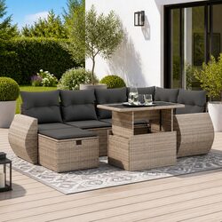 Compact and Stylish 7 Piece Garden Sofa Set