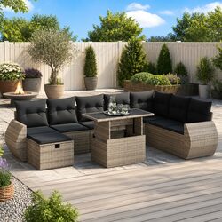 9-Piece Garden Sofa Set for Outdoor Enjoyment