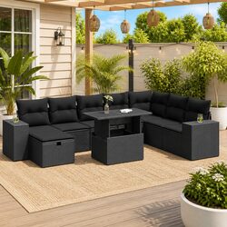 Compact and Stylish 9-Piece Outdoor Sofa Set