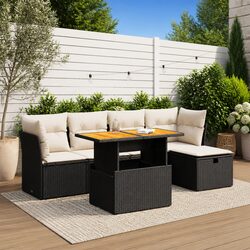 6 Piece Garden Sofa Set with Storage Capability