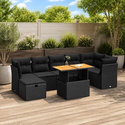 Concise 8 Piece Modular Garden Sofa Set for Outdoor Comfort