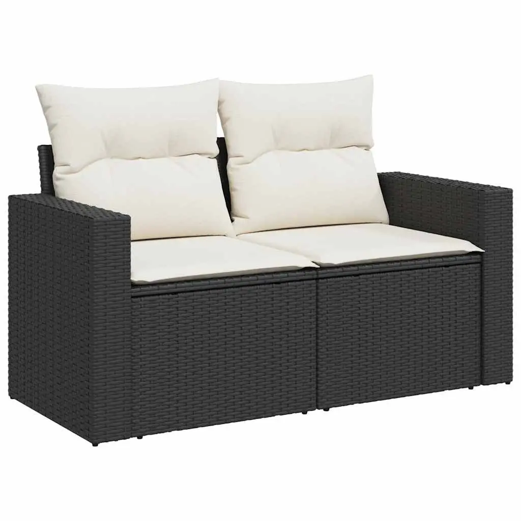 6 Piece Garden Sofa Set Outdoor Patio Furniture with Cushions Storage Black