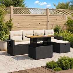 Concise 6 Piece Outdoor Furniture Set with Cushions
