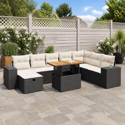 Concise 9-Piece Modular Outdoor Sofa Set