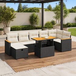 Garden Sofa Set 5 Piece Outdoor Furniture Patio Rattan Sofa with Storage and