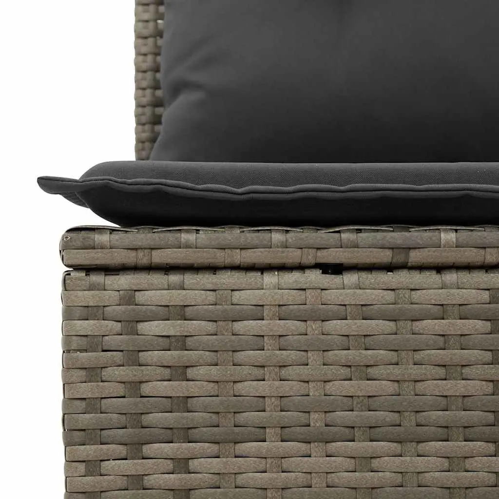 Garden Sofa Set 6 Piece Outdoor Furniture Grey Poly Rattan Patio Sectional with