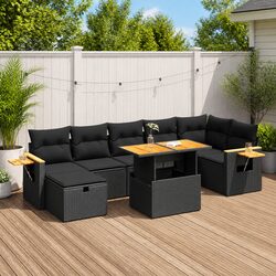 5 Piece Black Outdoor Sofa Set for Relaxing