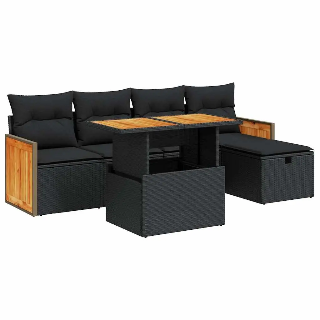 6-Piece Garden Sofa Set with Adjustable Tabletop