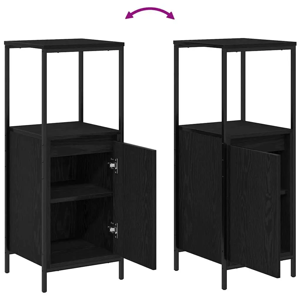 Bathroom Furniture Set 3 Piece Black Oak Vanity Storage Cabinet Unit Set