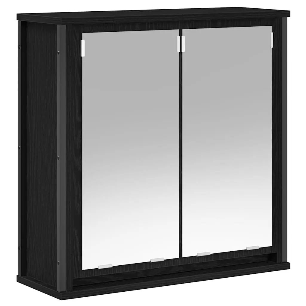 Bathroom Vanity Unit Black 2 Piece Storage Cabinet Engineered Wood