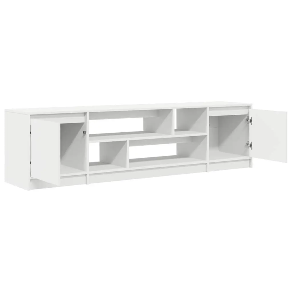 TV Cabinet White Engineered Wood Ample Storage Space for Living Room Bedroom
