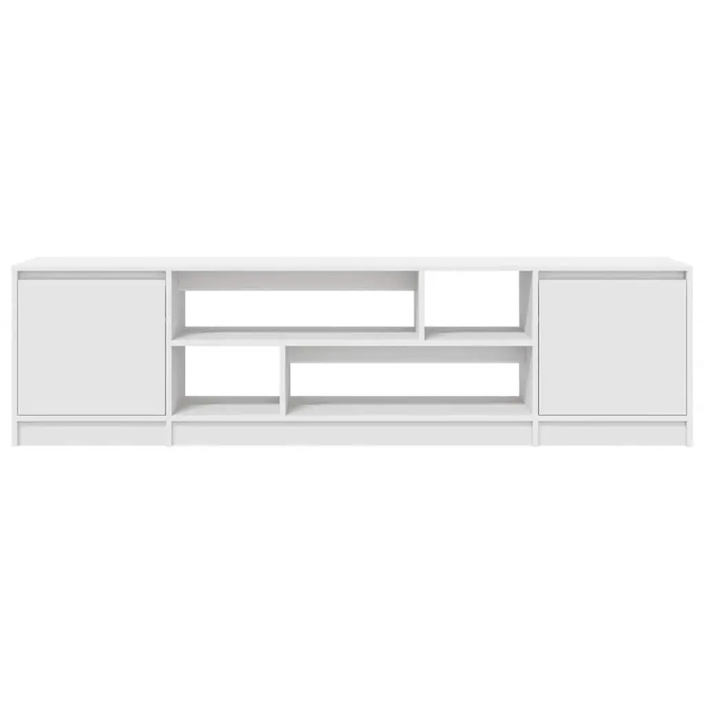 TV Cabinet White Engineered Wood Ample Storage Space for Living Room Bedroom