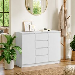 Concise White Sideboard for Efficient Storage Solutions