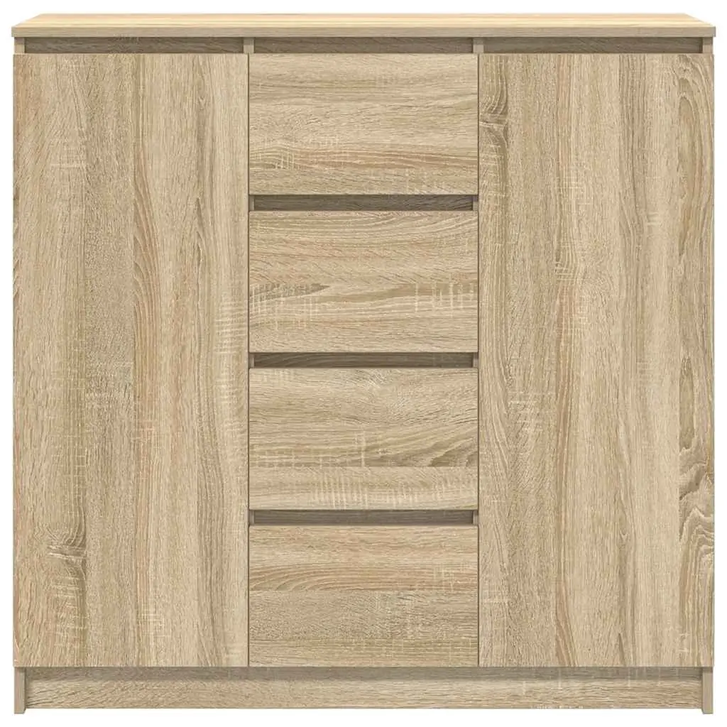 Sideboard Brown Engineered Wood Storage Cabinet with Drawers Doors and Shelves