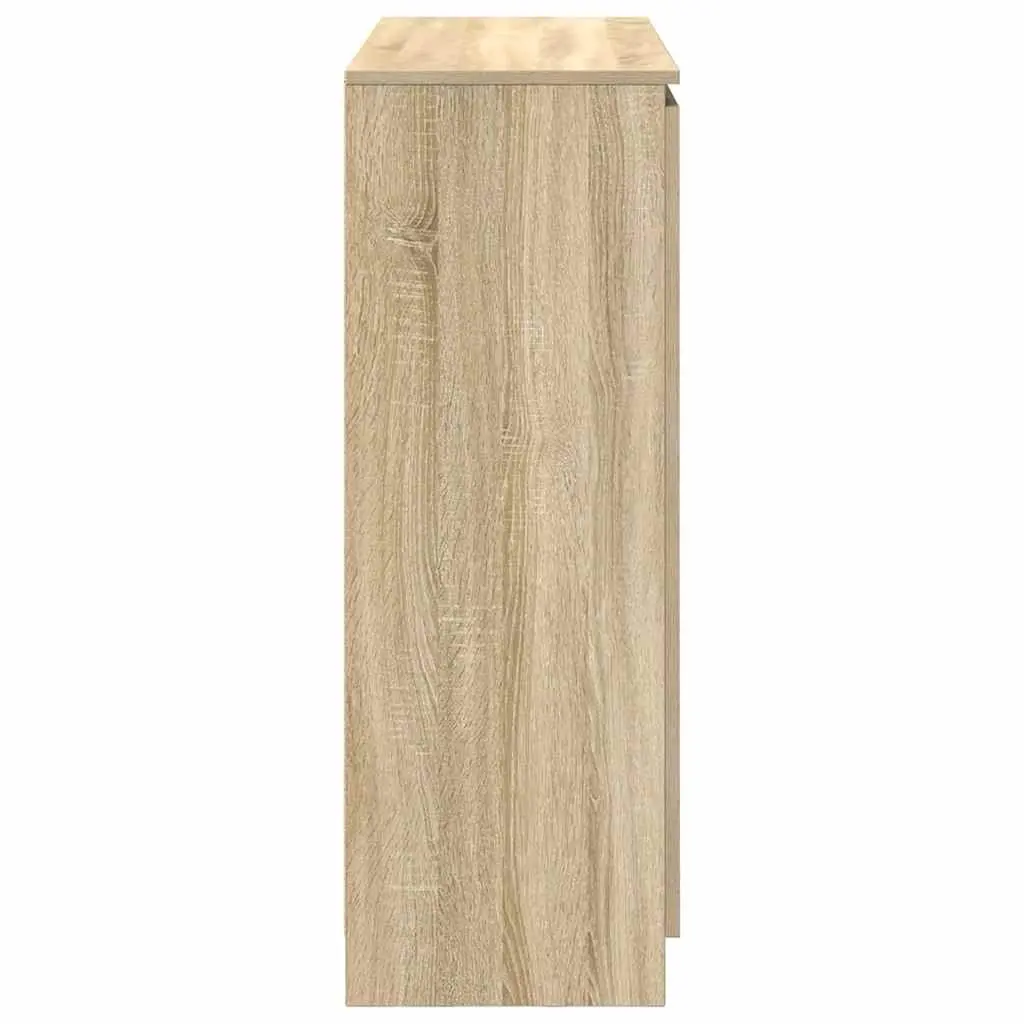 Sideboard Brown Engineered Wood Storage Cabinet with Drawers Doors and Shelves