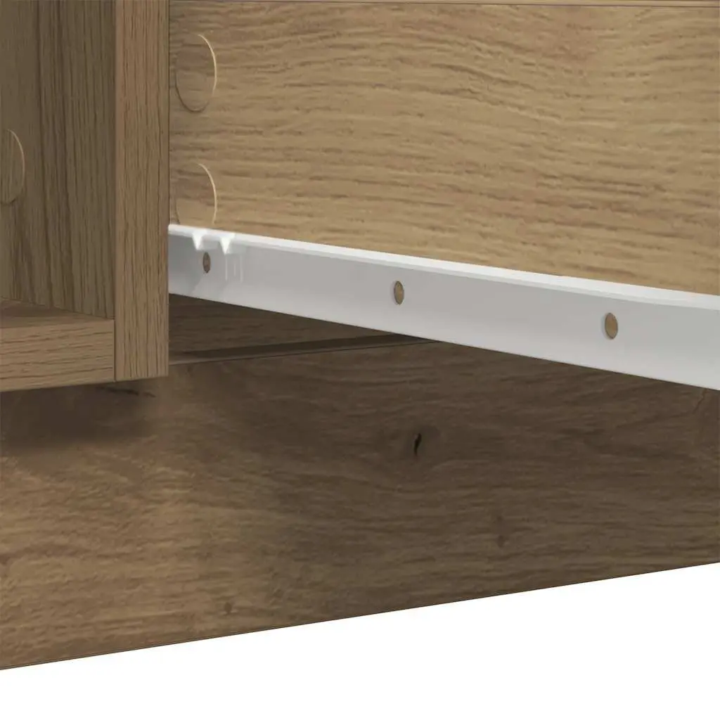 Sideboard Brown Engineered Wood Storage Cabinet with Drawers for Living Room