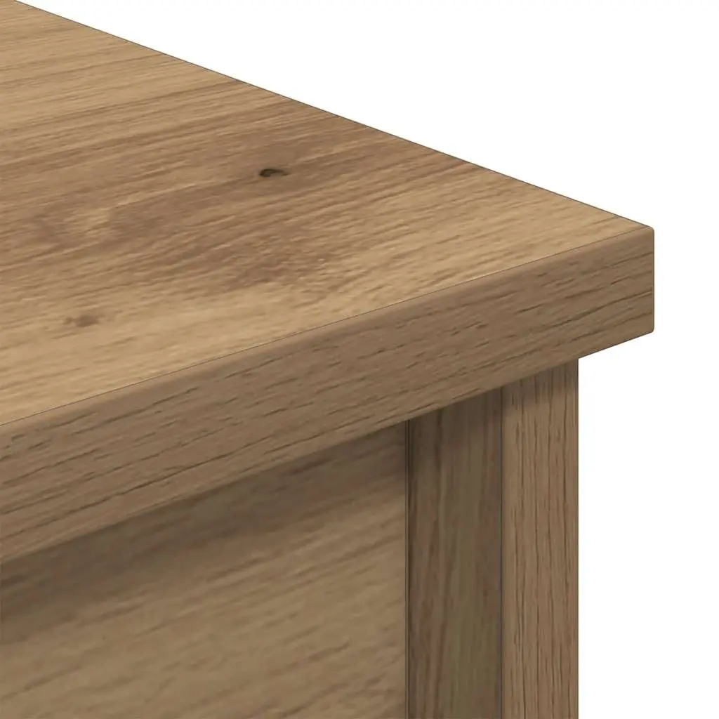 Tall Brown Highboard Storage Cabinet Engineered Wood Enclosed Cupboard