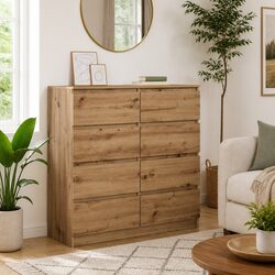 Brown Engineered Wood Sideboard with Ample Storage 100x35x99cm