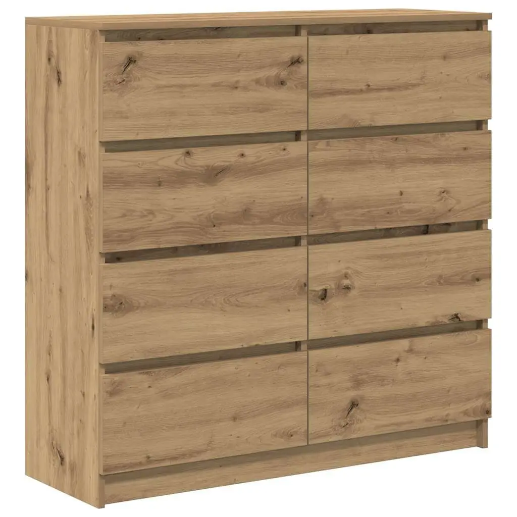 Sideboard Brown Engineered Wood Storage Cabinet Buffet 100x35x99cm