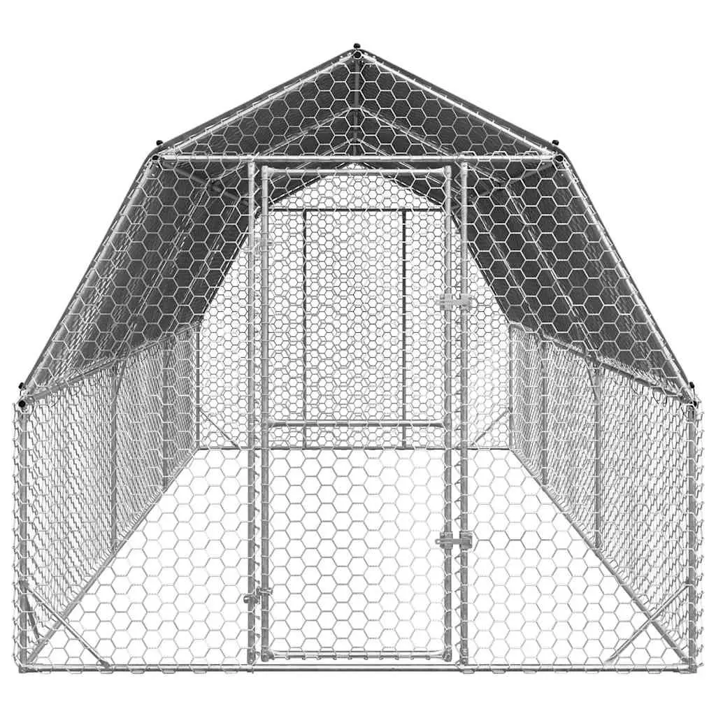 Chicken Run with Roof 2.5x6x2.25m Walk-In Coop Small Animal Habitat Enclosure