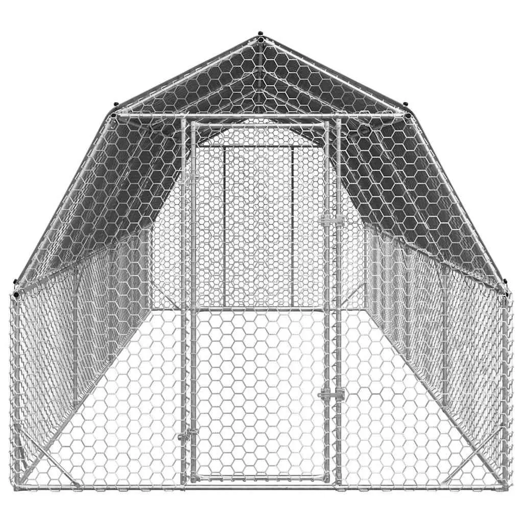 Chicken Run Silver Large Walk-In Coop Hexagonal Mesh with Roof