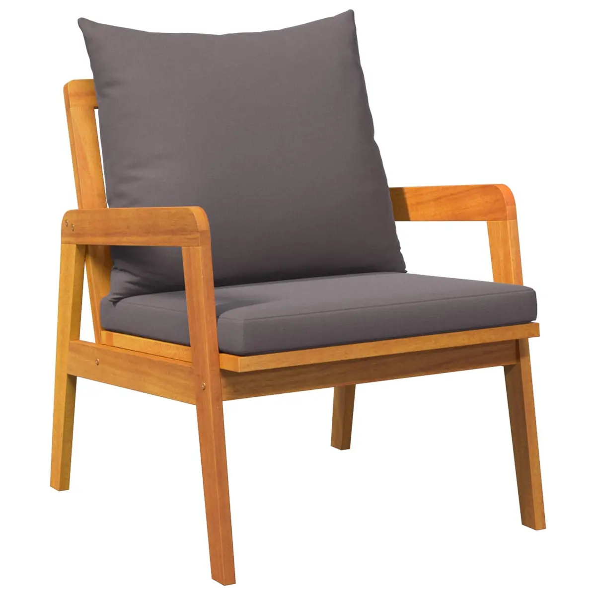 Outdoor Bistro Set Brown 4 Piece Acacia Wood Garden Furniture with Cushions
