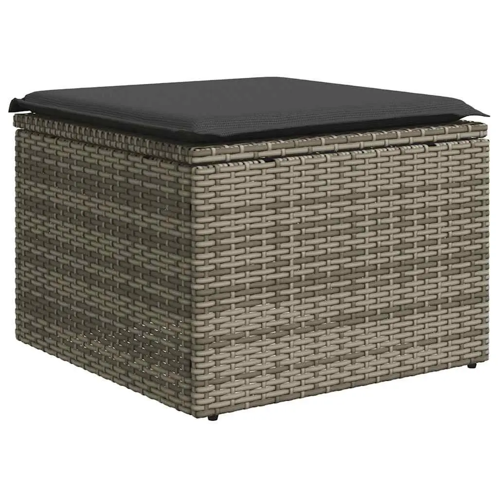 Garden Sofa Set Grey 2 Piece Outdoor Furniture Poly Rattan with Cushions