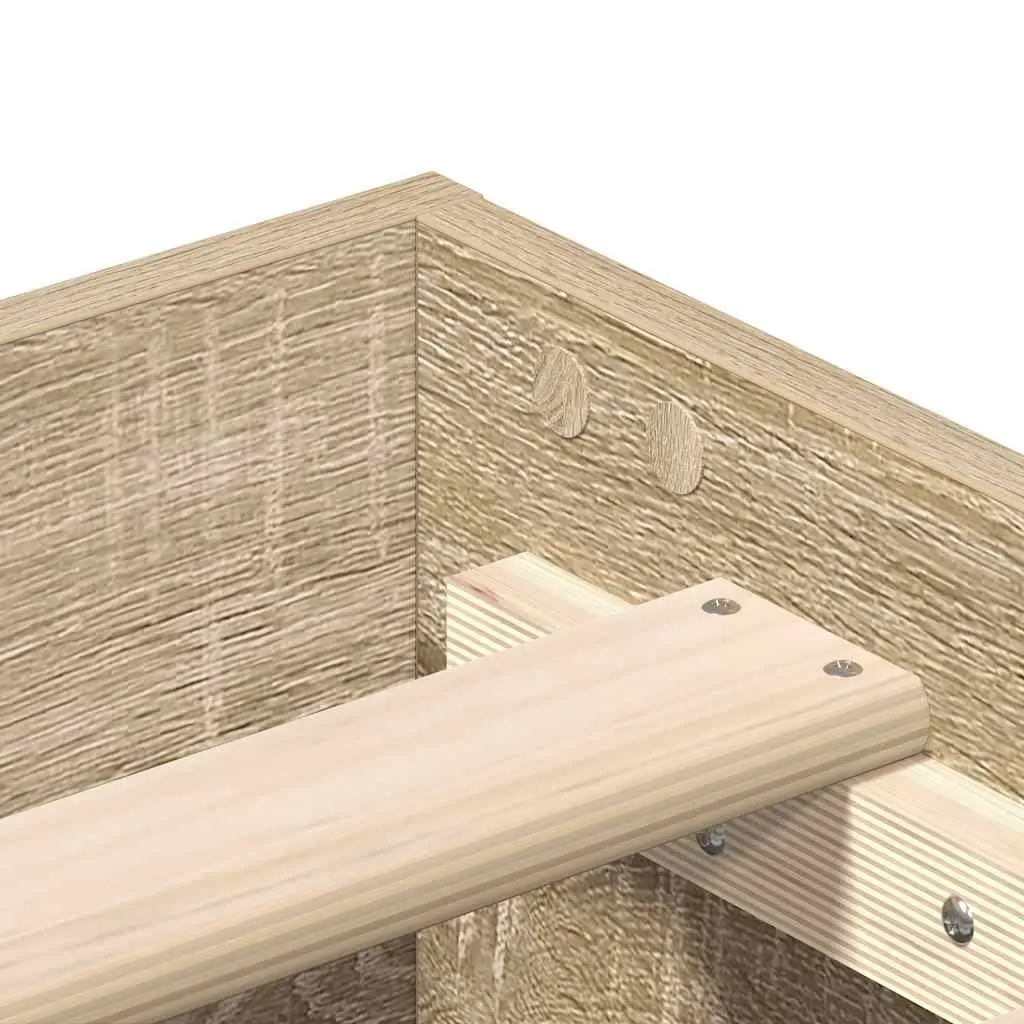 Bed Frame Brown 150x200 cm Engineered Wood Slatted Base