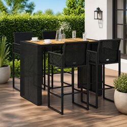Concise 5 Piece Garden Bar Set in Black