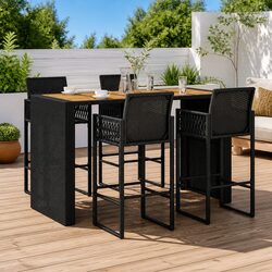Compact and Stylish 5-Piece Outdoor Bar Set