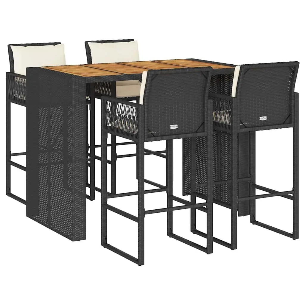 5 Piece Garden Bar Set with Cushions for Outdoor Enjoyment