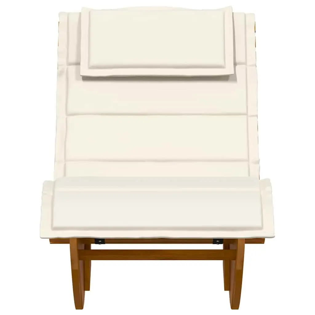 Sun Lounger 2pcs Outdoor Acacia Wood Sun Loungers Garden Pool Deck Chairs Brown