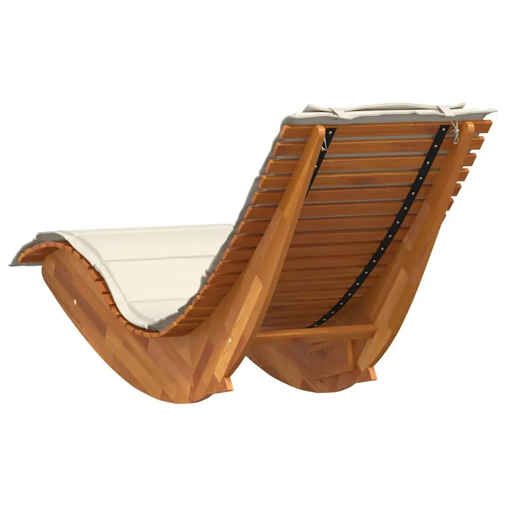 Sun Lounger 2pcs Outdoor Acacia Wood Sun Loungers Garden Pool Deck Chairs Brown