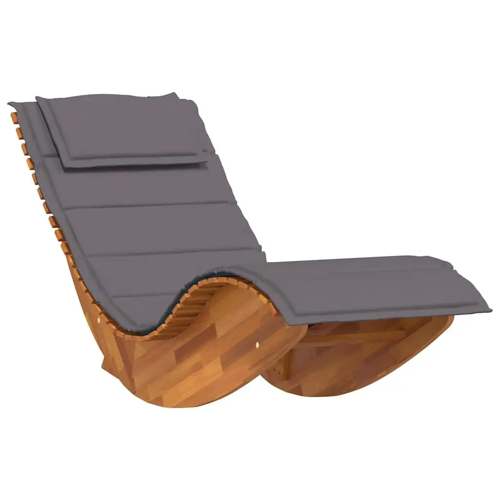 Sun Lounger Brown 2 pcs Acacia Wood Outdoor Sunbed Garden Patio Pool Deck Chair
