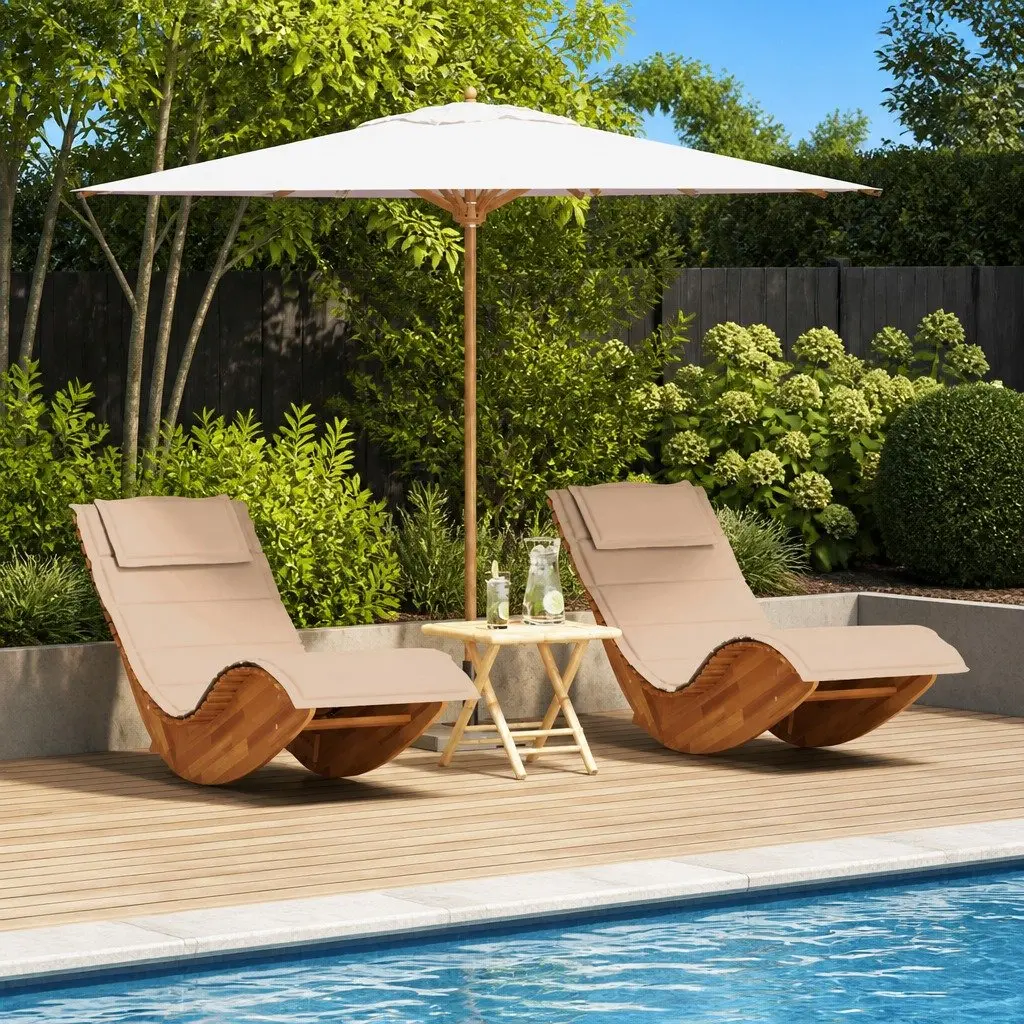 Outdoor Sun Lounger Set with Cushions