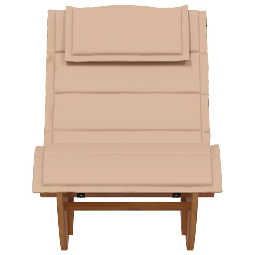 Sun Loungers 2 pcs Solid Acacia Wood Outdoor Sunbed Garden Patio Pool Chairs