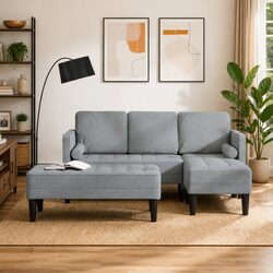 Light Grey Modular Sofa Set – Compact and Chic
