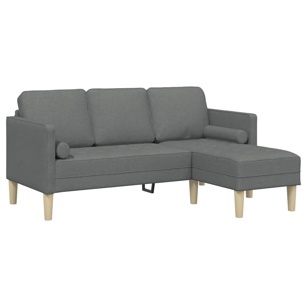 Modular Sofa Set Grey 2 Pieces Polyester Breathable Upholstery