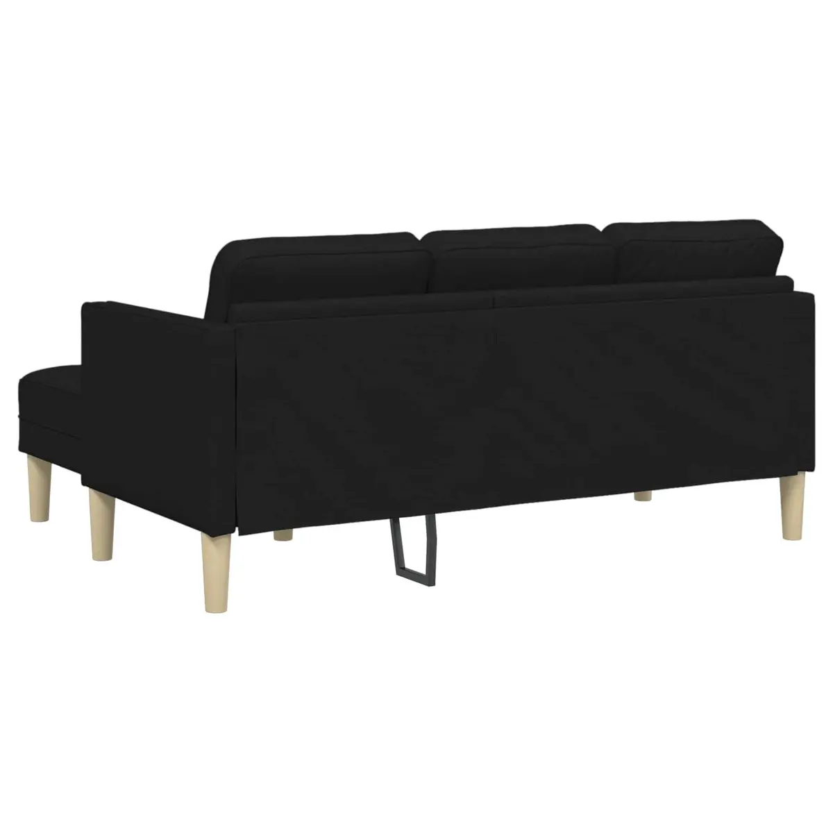 Modular Sofa Set Black 2 Pieces Polyester Flat Armrests Contemporary