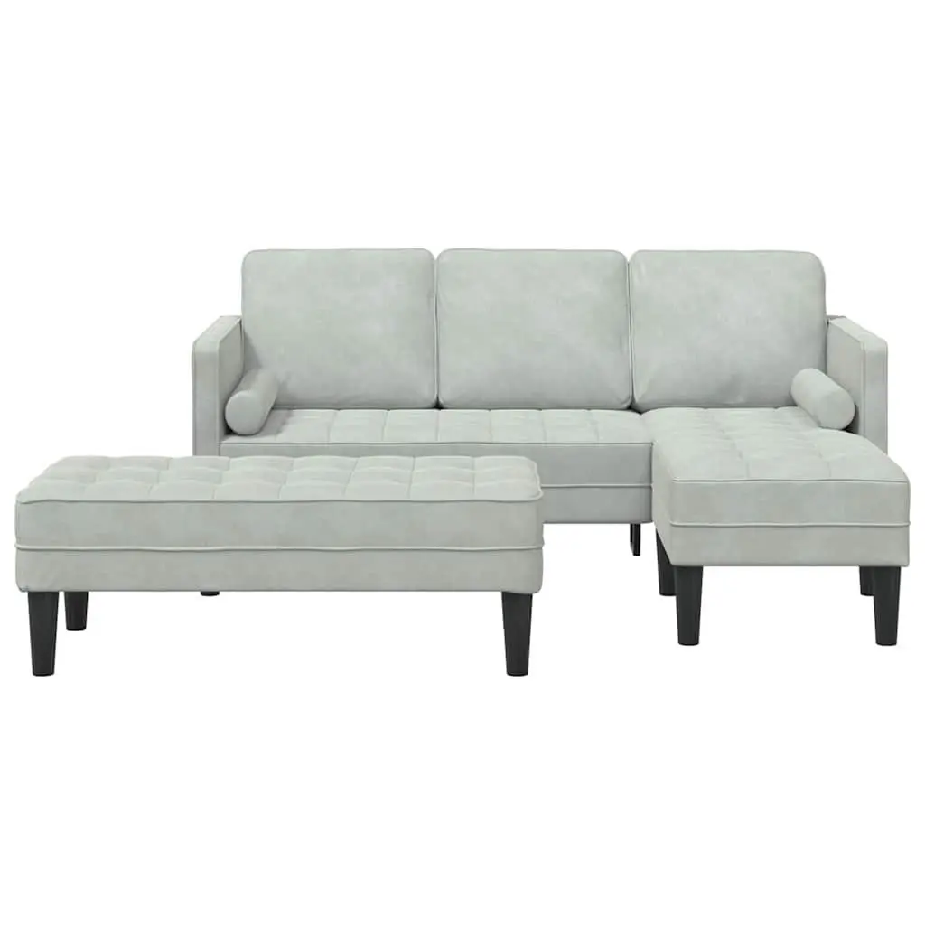 Sofa Set Light Grey 2 pcs Modular Lounge Couch