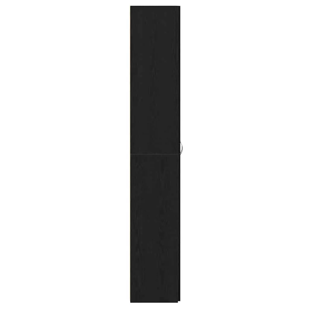 Filing Cabinet Black Engineered Wood Storage Organizer Hinge Door Shelves