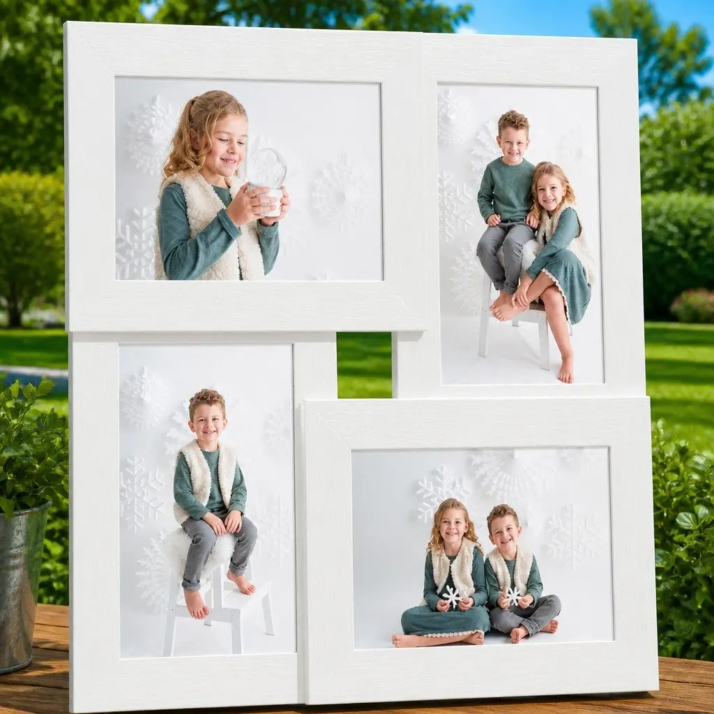 Collage Photo Frame White 4 Piece 13x18cm Picture Display Modern Wall Decor