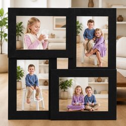 4-Opening Photo Frame in Black