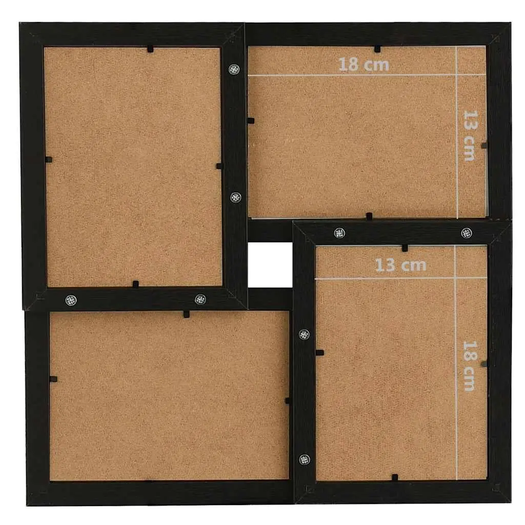 Collage Photo Frame Black 4 Opening 13x18 cm Wall Table Decor