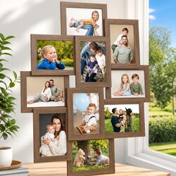 10-Piece Light Brown Photo Frame Set for Memories