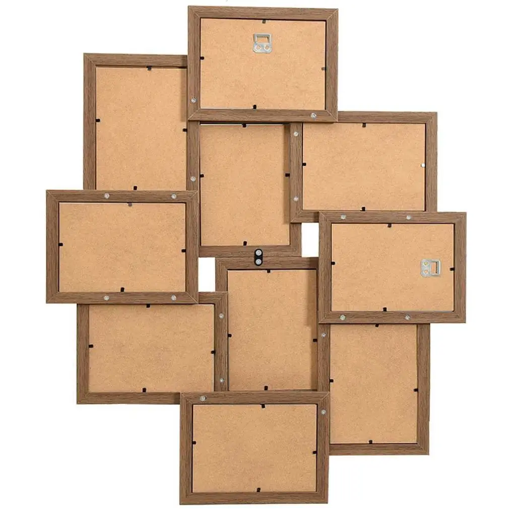 Collage Photo Frame Brown 13x18 cm Wall Display 10 Pieces